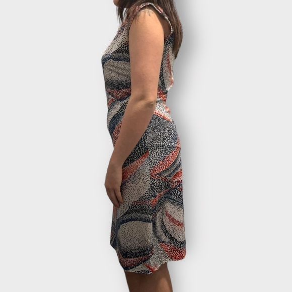 Vintage 1960’s “Kendell” “New Zealand” Navy & Red Abstract Polka Dot Dress - Picture 4 of 6